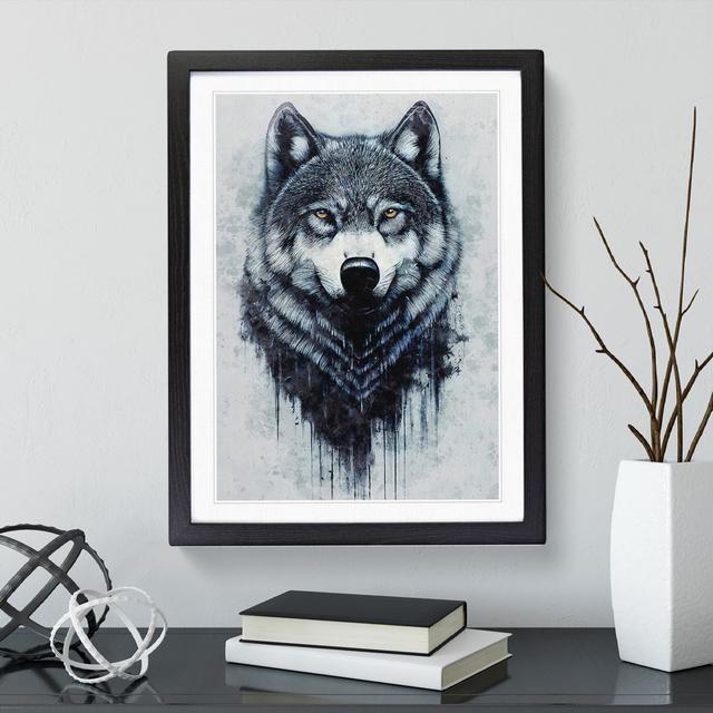 XV1022-4129X Splashed Wolf - Single Picture Frame Painting Alpen Home Size: 64cm H x 46cm W x 2cm D, Frame Colour: Black on Productcaster.