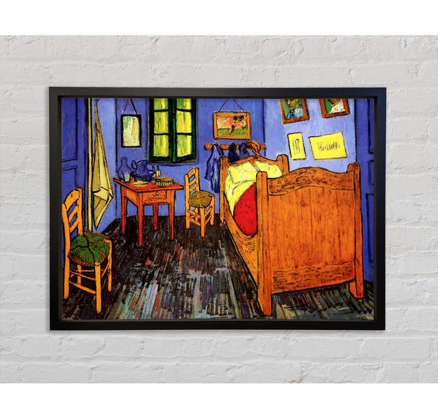 Vincents Bedroom In Arles By Van Gogh 6 Framed Print August Grove Size: 59.7cm H x 84.1cm W x 3.3cm D, Format: Black Framed Canvas on Productcaster.