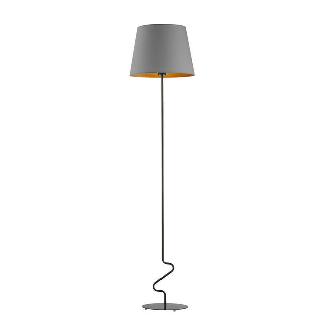 174 cm Stehlampe Abhinab Perspections Gestellausführung: schwarz, Schirmfarbe: Grau on Productcaster.