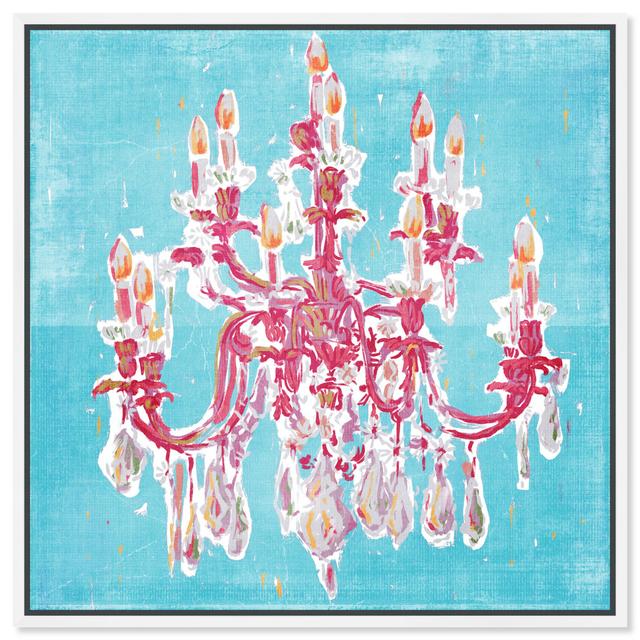 Fashion and Glam Contemporary Colorful Crystal Chandelier by Oliver Gal - Painting on Canvas Oliver Gal Format: White Framed, Size: 101.6cm H x 101.6c on Productcaster.