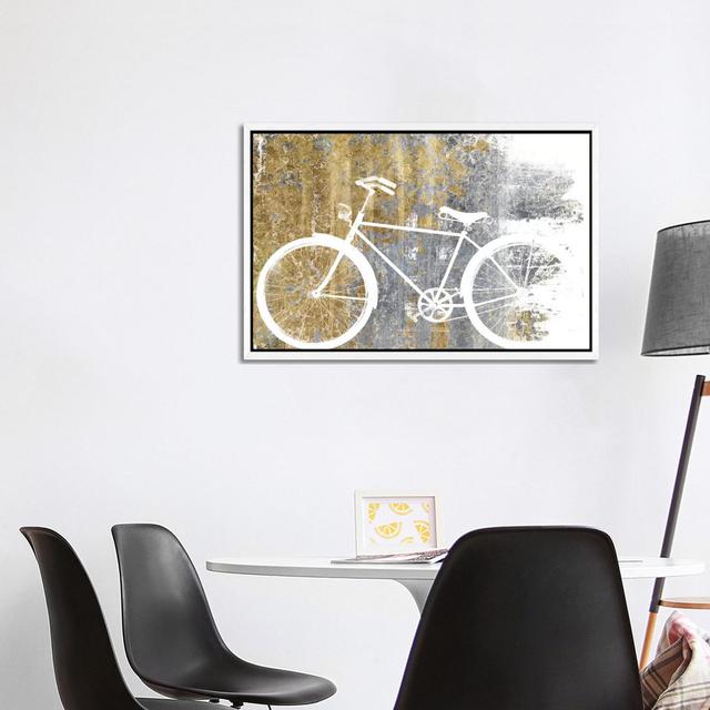 Gilded Bicycle by Wild Apple Portfolio - Wrapped Canvas Gallery-Wrapped Canvas Giclée iCanvas Format: White Floater Framed, Size: 66.04cm H x 101.6cm on Productcaster.