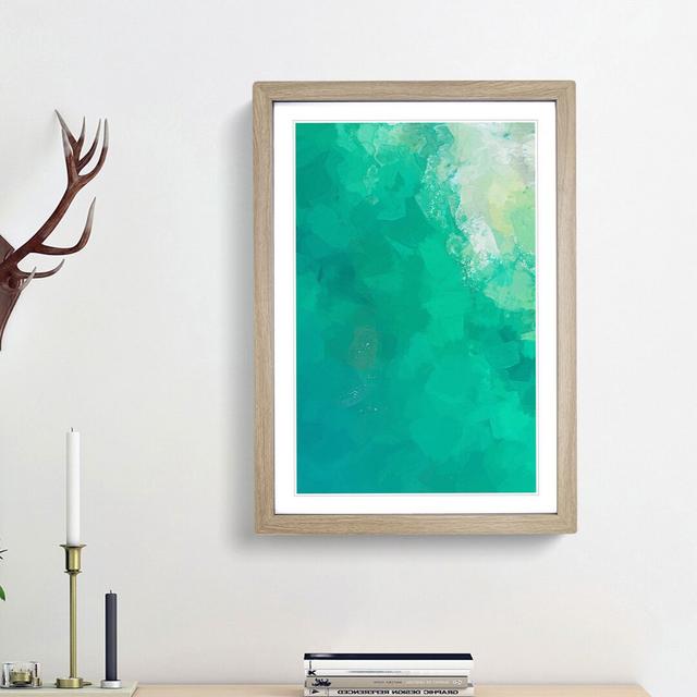 Green Ocean in Abstract - Picture Frame Graphic Art Print East Urban Home Frame Option: Oak Framed, Size: 48cm H x 36cm W x 2cm D on Productcaster.