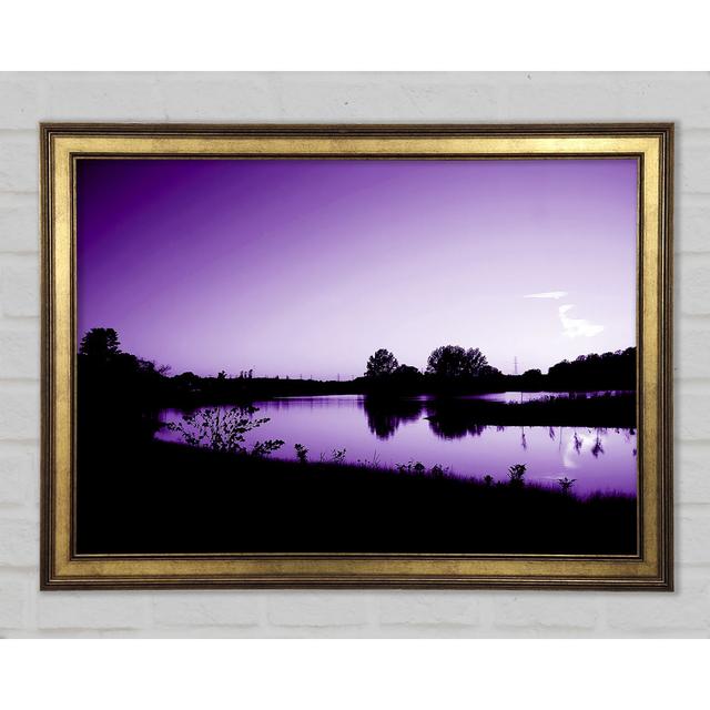 Purple Peaceful Waters Framed Print Highland Dunes Size: 42cm H x 59.7cm W x 1.5cm D on Productcaster.