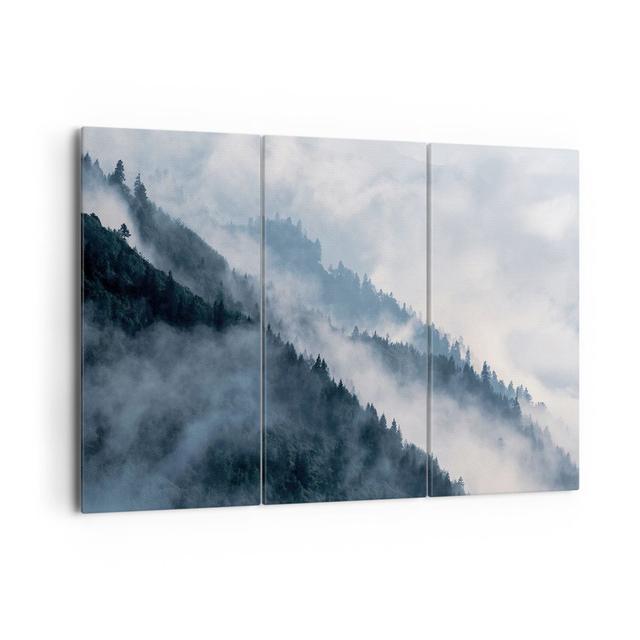 Leinwandbild Mountains Fog Trees EUArttor Größe: 70 cm H x 105 cm B on Productcaster.