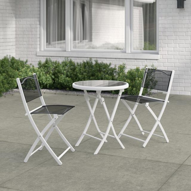 Remer 2 Seater Bistro Set Blue Elephant Colour: Black on Productcaster.