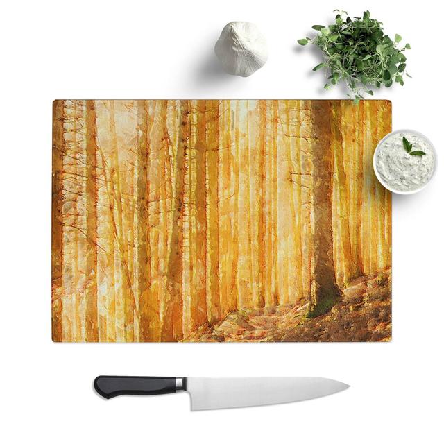 Tempered Glass Sunny Forest in Switzerland Chopping Board East Urban Home Size: 39 cm W x 28.5 cm L on Productcaster.