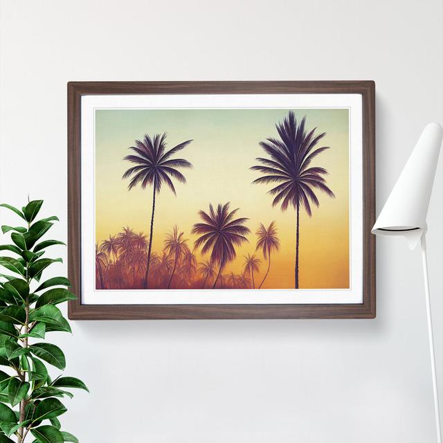 Stimulating Palm Trees - Picture Frame Graphic Art Bay Isle Home Frame Colour: Walnut, Size: 25cm H x 34cm W x 2cm D on Productcaster.