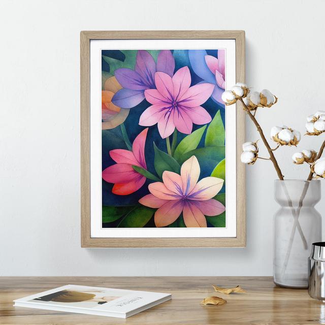 Beautiful Watercolour Flowers No.4 - Single Picture Frame Painting ClassicLiving Frame Colour: Oak Framed, Size: 34cm H x 25cm W x 2cm D on Productcaster.