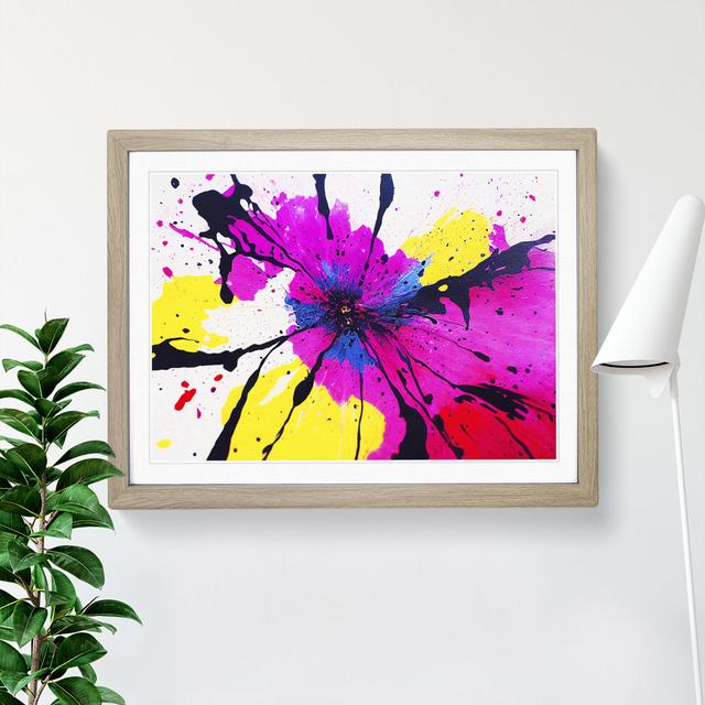 XH1022-10151X Wild Flower Splash Abstract - Single Picture Frame Print Metro Lane Format: Oak Framed, Size: 46cm H x 64cm W x 2cm D on Productcaster.