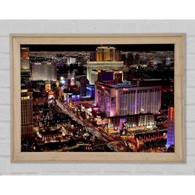 Las Vegas Strip Night Lights - Single Picture Frame Art Prints Brayden Studio Size: 84.1cm H x 118.9cm W x 1.5cm D on Productcaster.