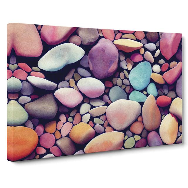 Colourful River Pebbles Vol.1 - Wrapped Canvas Photograph 17 Stories Size: 35cm H x 50cm W x 3cm D on Productcaster.