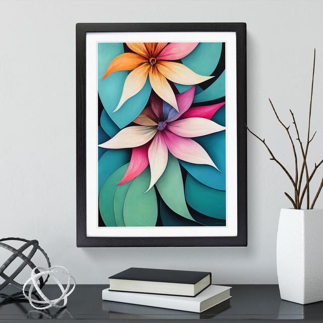 Exotic Flowers - Picture Frame Graphic Art Marlow Home Co. Frame Colour: Black Framed, Size: 34cm H x 25cm W x 2cm D on Productcaster.