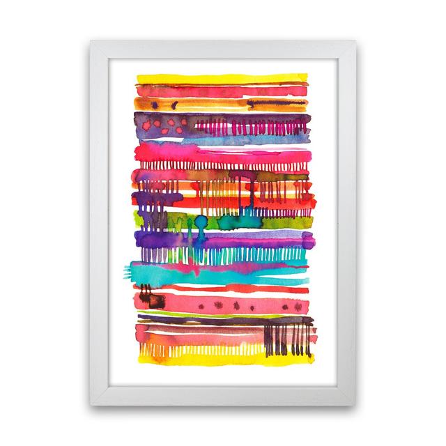 Irregular Watercolor Lines - Print 17 Stories Size: 46cm H x 34cm W x 3cm D, Frame Option: White Framed on Productcaster.