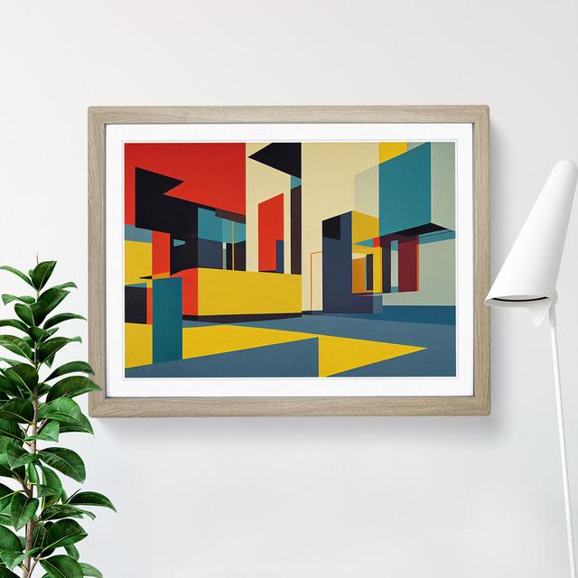 Abstract Suprematism Art Vol.2 - Single Picture Frame Print Metro Lane Size: 34cm H x 46cm W x 2cm D, Frame Colour: Oak on Productcaster.