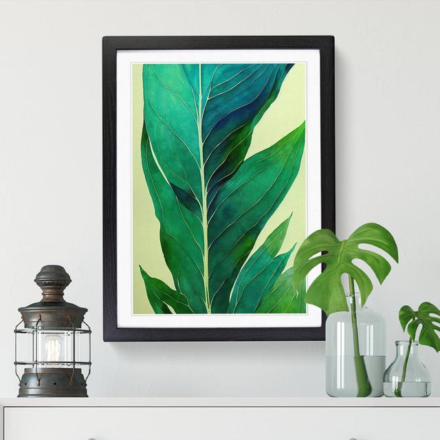 Watercolour Fern Leaf Vol.3 - Single Picture Frame Print 17 Stories Frame Option: Black, Size: 34cm H x 25cm W x 2cm D on Productcaster.