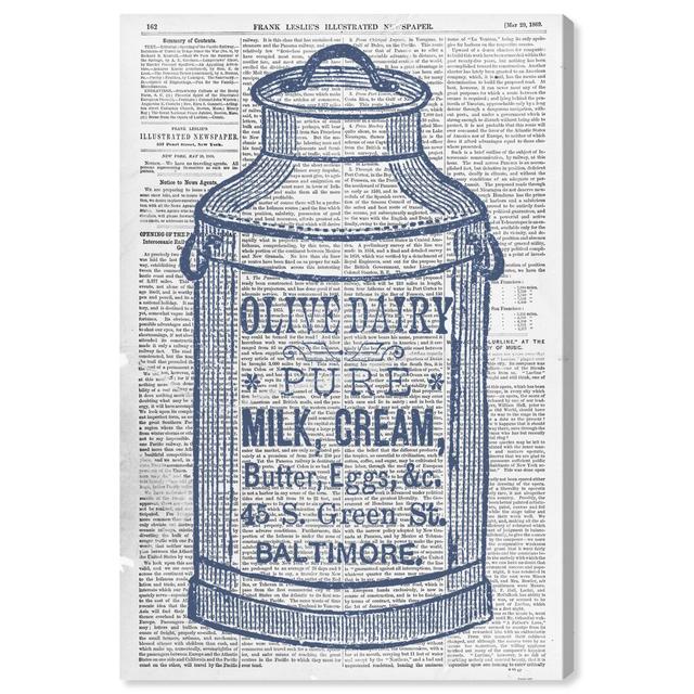 'Vitnage Olive Dairy' Print on Canvas East Urban Home Size: 61 cm H x 40.6 cm W x 3.8 cm D on Productcaster.