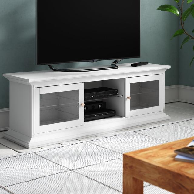 Woodburn TV Stand for TVs up to 65" August Grove Colour: White on Productcaster.