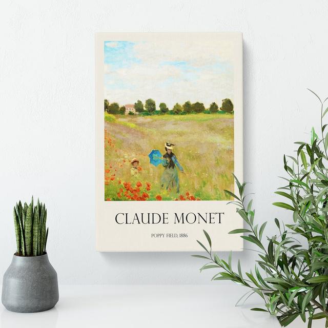 Poppy Field Vol.2 Print by Claude Monet - Wrapped Canvas Painting East Urban Home Size: 50cm H x 35cm W x 3cm D on Productcaster.