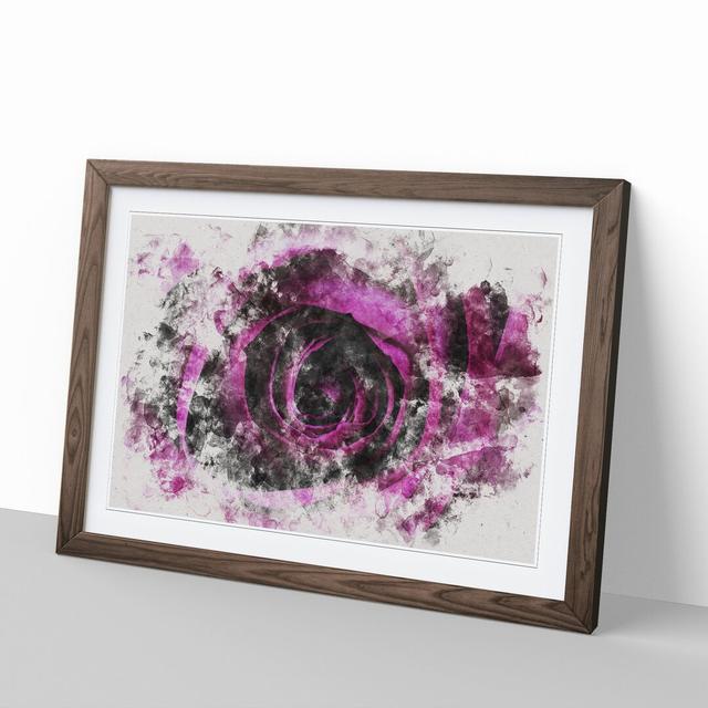 Purple Rose Flower Vol.2 - Picture Frame Graphic Art on Wood East Urban Home Size: 65cm H x 90cm W x 2cm D, Frame Option: Walnut Framed on Productcaster.