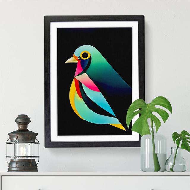 Bird Abstract - Single Picture Frame Print Marlow Home Co. Format: Black Framed, Size: 64cm H x 46cm W on Productcaster.