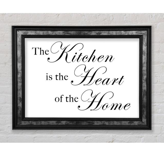 Kitchen Quote The Kitchen Is The Heart Of The Home Vivid Pink - Single Picture Frame Typography Bright Star Size: 84.1cm H x 142.2cm W x 8cm D, Colour on Productcaster.