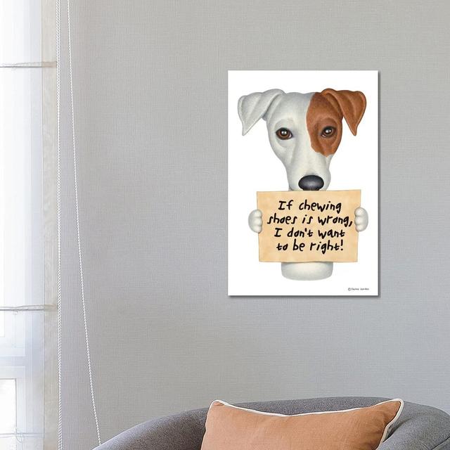 Jack Russell Mix by Danny Gordon - Wrapped Canvas Art Print Happy Larry Size: 66.04cm H x 45.72cm W x 1.9cm D on Productcaster.