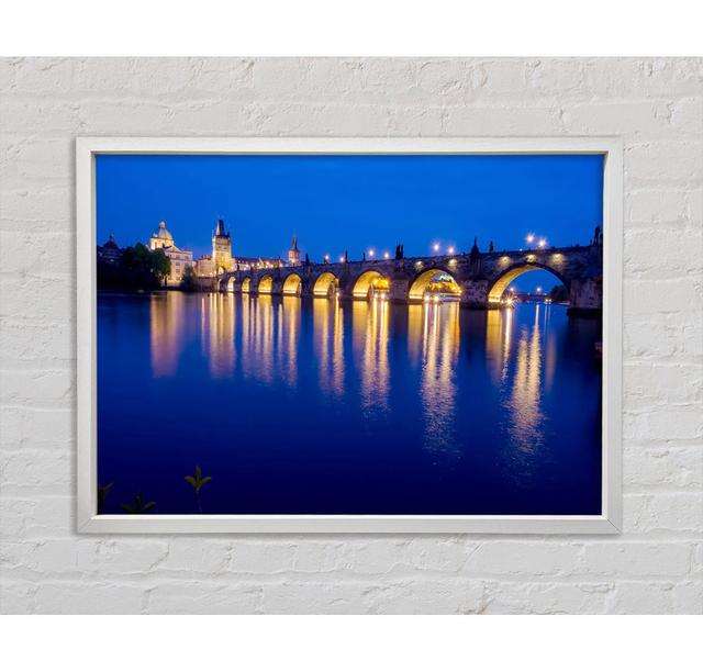 Charles Bridge Blues - Single Picture Frame Art Prints on Canvas Bright Star Size: 84.1cm H x 118.9cm W x 3.3cm D on Productcaster.