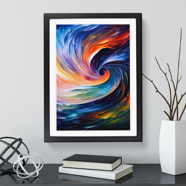 Ocean Wave Abstract No.1 - Single Picture Frame Print Metro Lane Size: 46cm H x 34cm W, Format: Black on Productcaster.