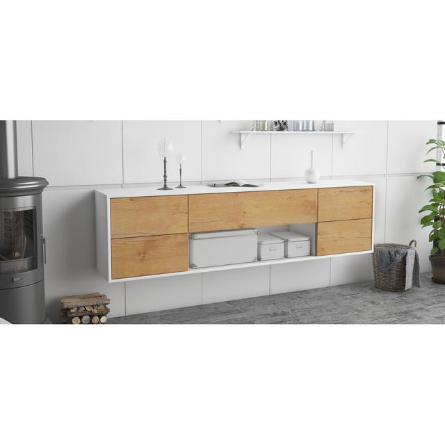 Goyette TV Stand for TVs up to 78" Ebern Designs Colour: White/Oak on Productcaster.