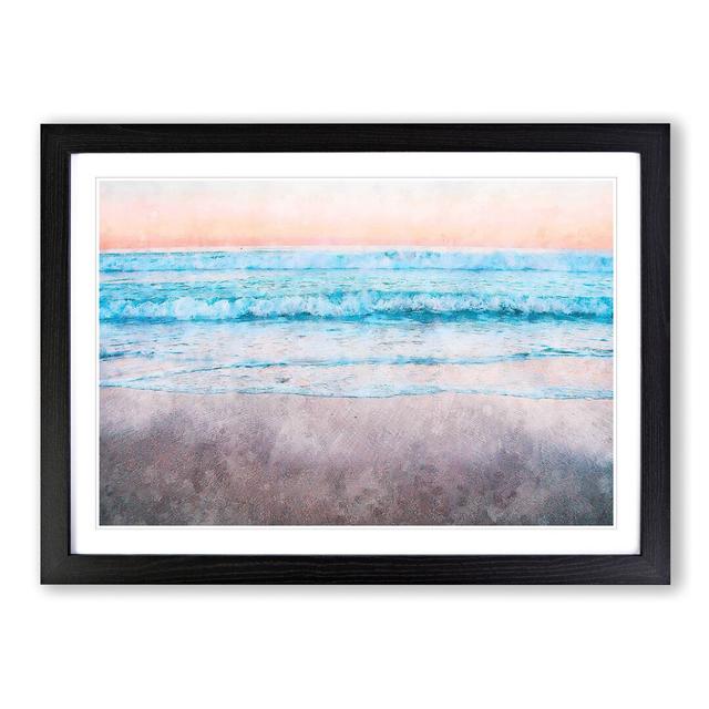 Waves upon Hermosa Beach - Picture Frame Painting Print East Urban Home Size: 62cm H x 87cm W x 2cm D, Frame Option: Black Framed on Productcaster.