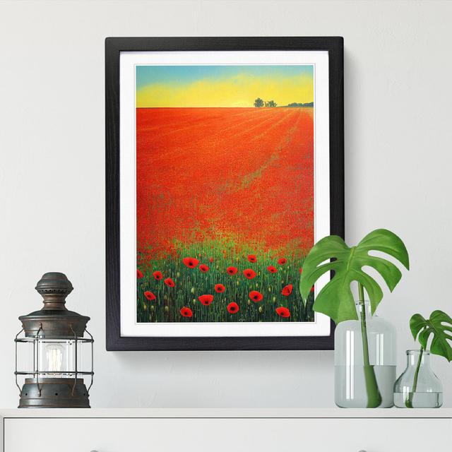 Poppy Flower Field Vol.5 - Single Picture Frame Painting ClassicLiving Size: 34cm H x 25cm W x 2cm D, Frame Option: Walnut on Productcaster.