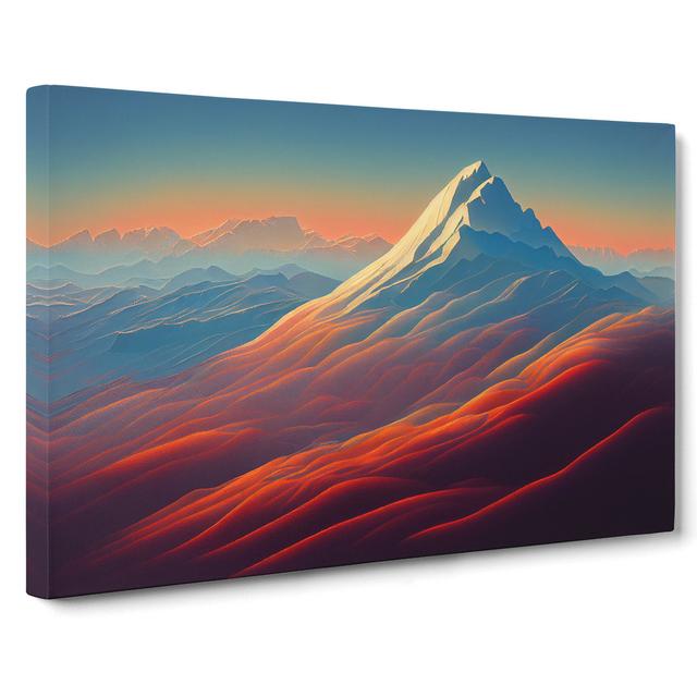 Serene Mountain Sunset - Wrapped Canvas Graphic Art Alpen Home Size: 50cm H x 76cm W x 3cm D on Productcaster.