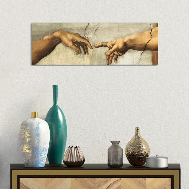 Creazione Di Adamo, Detail by Michelangelo - Wrapped Canvas Panoramic Graphic Art Ophelia & Co. Size: 30.48cm H x 91.44cm W x 3.81cm D on Productcaster.