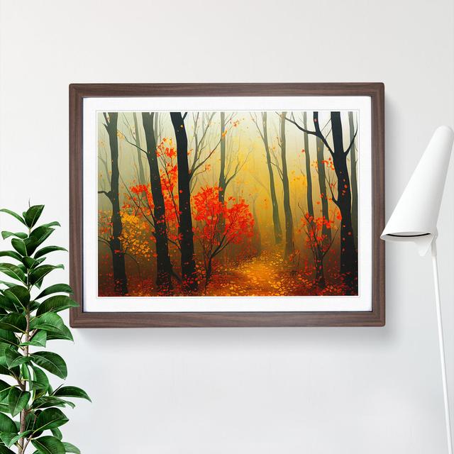 Flowing Autumn Forest - Picture Frame Graphic Art Alpen Home Size: 25cm H x 34cm W x 2cm D, Frame Colour: Walnut on Productcaster.