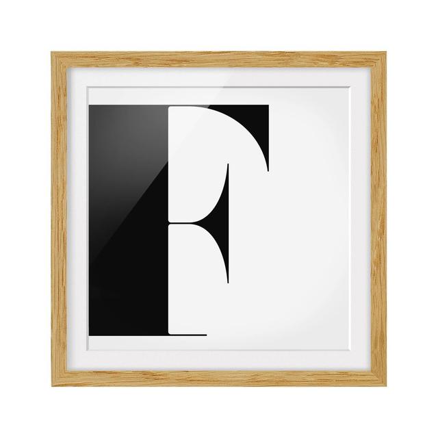 Antiqua Letter F Graphic Art Print Poster East Urban Home Frame Options: Natural oak, Size: 50cm H x 50cm W on Productcaster.