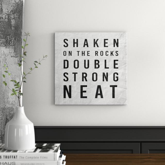 Different Drinks by Hatcher and Ethan - Wrapped Canvas Typography Print East Urban Home Size: 91cm H x 91cm W x 4cm D on Productcaster.