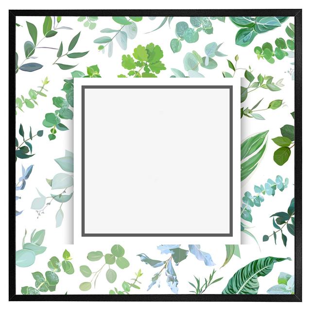 Okemos Green Leaves - Single Picture Frame Art Prints ClassicLiving Size: 61cm H x 61cm W x 4cm D, Frame Option: Black on Productcaster.