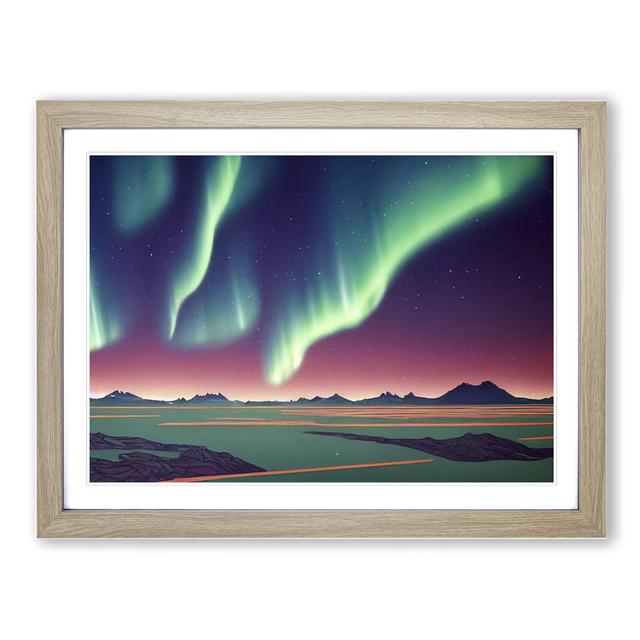 Awe Inspiring Northern Lights - Single Picture Frame Print Alpen Home Size: 34cm H x 46cm W x 2cm D, Frame Colour: Oak Framed on Productcaster.