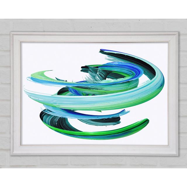 Swirl Of Paint On White Two Framed Print Ivy Bronx Size: 84.1cm H x 118.9cm W x 1.5cm D on Productcaster.