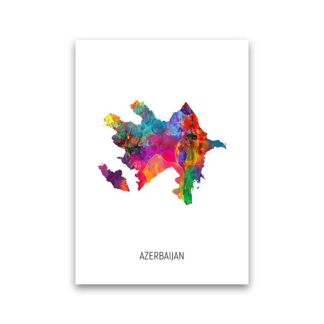 Azerbaijan Watercolour Map by Michael Tompsett - Graphic Art Latitude Run Format: Unframed, Size: 59cm H x 42cm W x 1cm D on Productcaster.