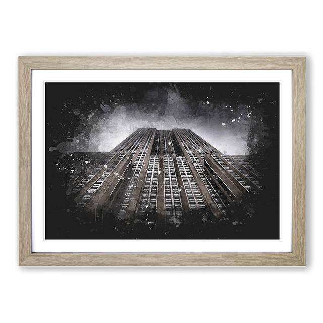 The Empire State Building Vol.1 Paint Splash - Picture Frame Graphic Art on MDF East Urban Home Frame Option: Oak Framed, Size: 48cm H x 65cm W x 2cm on Productcaster.