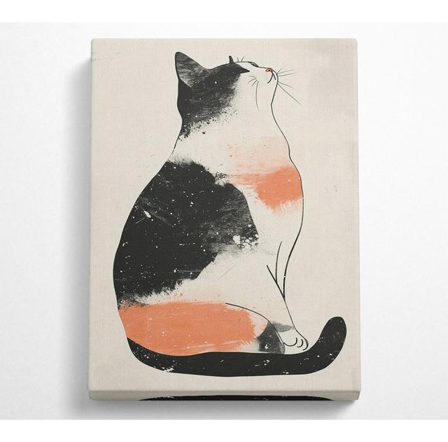 Sitting Cat Canvas Print Marlow Home Co. Size: 121.9cm H x 81cm W on Productcaster.