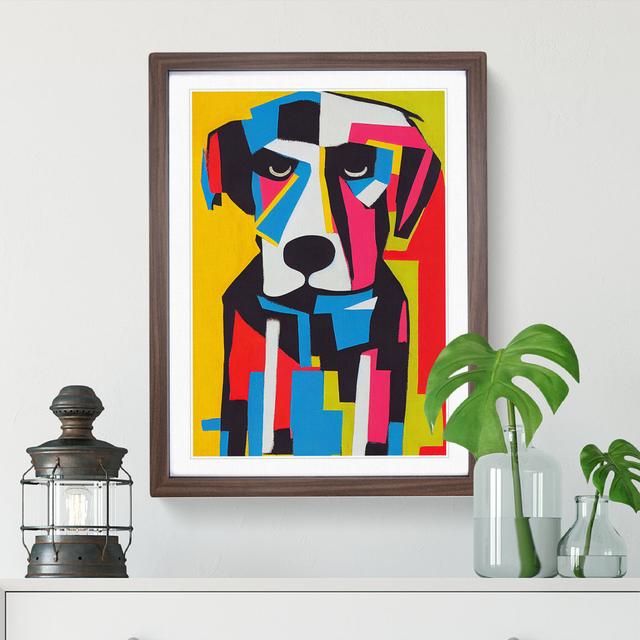 XV1022-256X Abstract Dog No.6 - Single Picture Frame Painting Metro Lane Frame Colour: Walnut, Size: 46cm H x 34cm W x 2cm D on Productcaster.