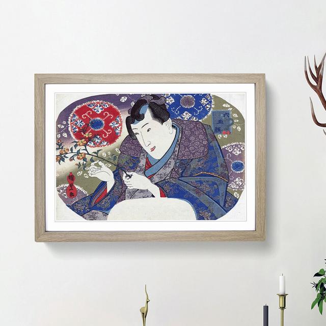 Plucking Roses by Utagawa Kunisada - Picture Frame Painting Print East Urban Home Frame Option: Oak Framed, Size: 36cm H x 48cm W x 2cm D on Productcaster.