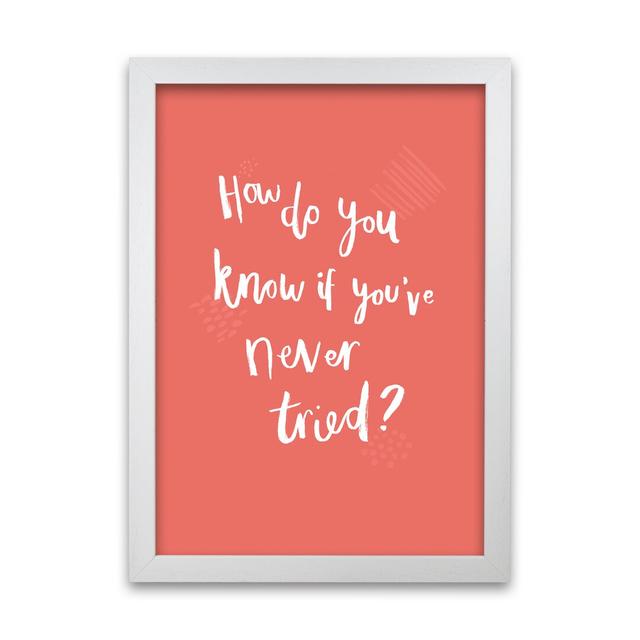 How Do You Know If You've Never Tried A by Laura Irwin - Graphic Art Print on Paper Maturi Size: 84cm H x 59.4cm W x 3cm D, Frame Option: White Framed on Productcaster.