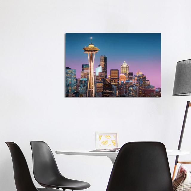 Pink Seattle by Juan Pablo De Miguel - Wrapped Canvas Print Latitude Run Size: 66.04cm H x 101.6cm W x 1.905cm D on Productcaster.