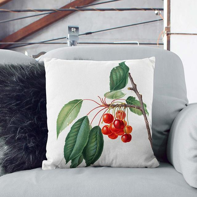 Sweet Cherry Tree by Giorgio Gallesio Cushion with Filling East Urban Home Size: 40cm H x 40cm W x 15cm D, Backing Colour: Black on Productcaster.