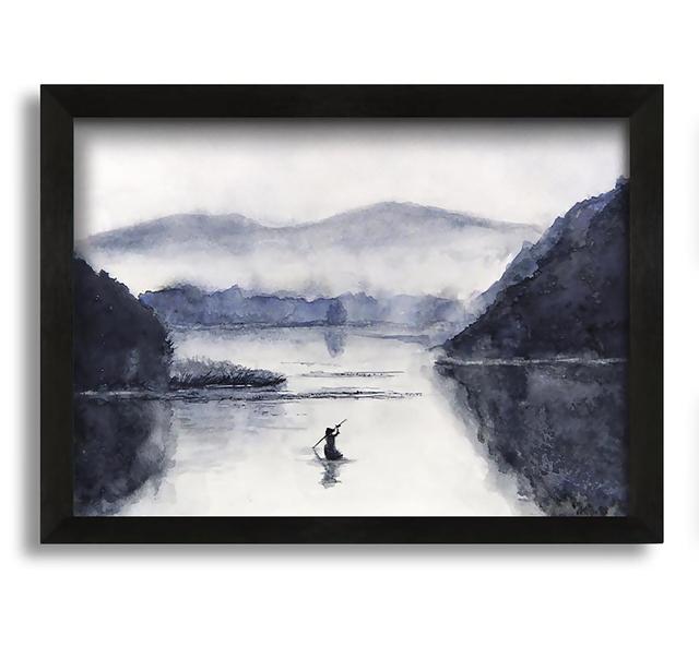 Rowing in the Valley - Picture Frame Painting on Canvas Union Rustic Size: 42cm H x 60cm W x 10cm D on Productcaster.