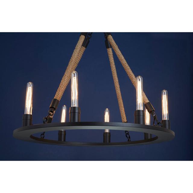 Best 8-Light Wagon Wheel Chandelier Brambly Cottage on Productcaster.