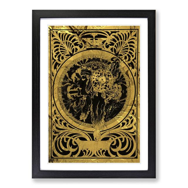 Gold by Zantine by Alphonse Mucha - Picture Frame Graphic Art East Urban Home Frame Option: Black Framed, Size: 36cm H x 27cm W x 2cm D on Productcaster.